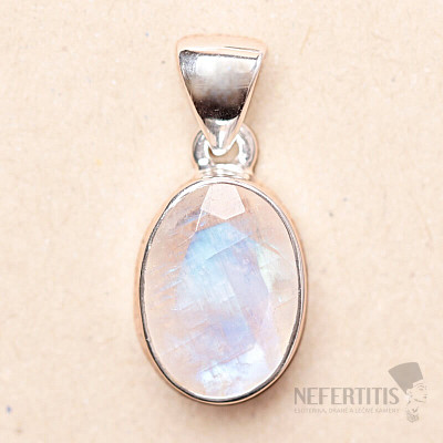 Mondstein-Anhänger im Regenbogenschliff, Silber Ag 925 P1917