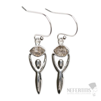 Dizajnové náušnice s herkimer diamanty striebro Ag 925 E192