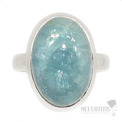 Akvamarín prsten stříbro Ag 925 R1930