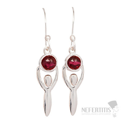 Designer-Ohrringe mit Granat, Silber Ag 925 E196