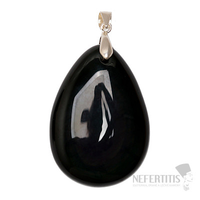 Black obsidian celestial eye pendant silver Ag 925 no. 20