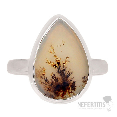 Achát dendritický prsteň striebro Ag 925 R2004