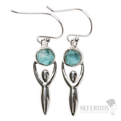 Designer earrings apatite blue neon silver Ag 925 E201