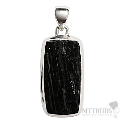 Tourmaline skoryl pendant silver Ag 925 P2034