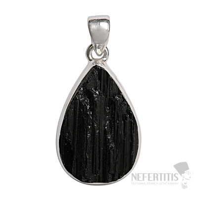 Turmalín skoryl přívěsek stříbro Ag 925 P2038