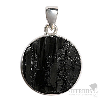 Tourmaline skoryl pendant silver Ag 925 P2054