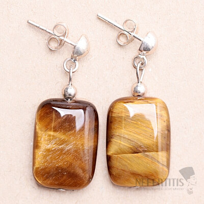 Tiger eye earrings silver Ag 925 20549