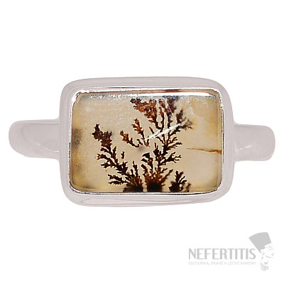 Agate dendritic ring silver Ag 925 R2056