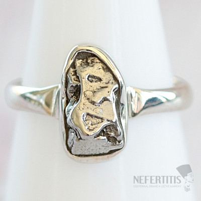 Meteorite Campo del Cielo ring silver Ag 925 R2056