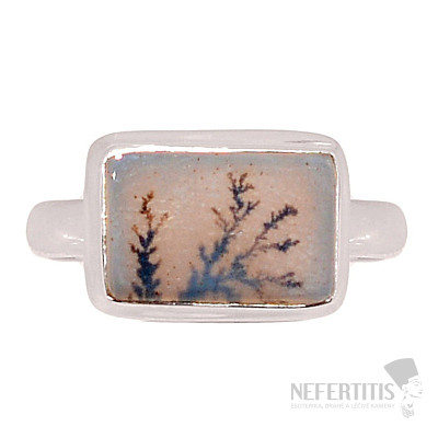 Agate dendritic ring silver Ag 925 R2074