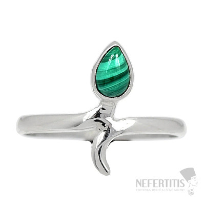 Malachit prsteň striebro Ag 925 R2075