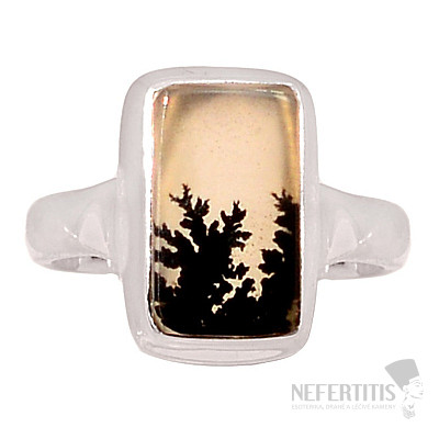 Agate dendritic ring silver Ag 925 R2081