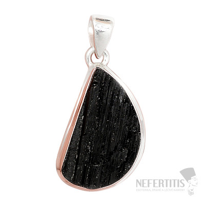 Tourmaline skoryl pendant silver Ag 925 P2087