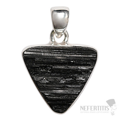 Tourmaline skoryl pendant silver Ag 925 P2096