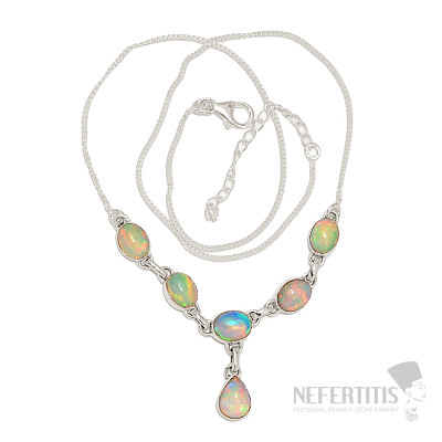 Opál etiópsky náhrdelník striebro Ag 925 N21