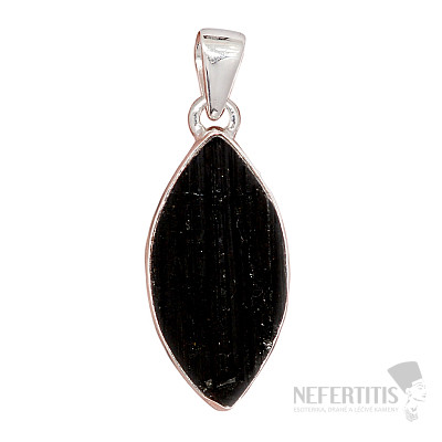 Turmalín skoryl přívěsek stříbro Ag 925 P2119