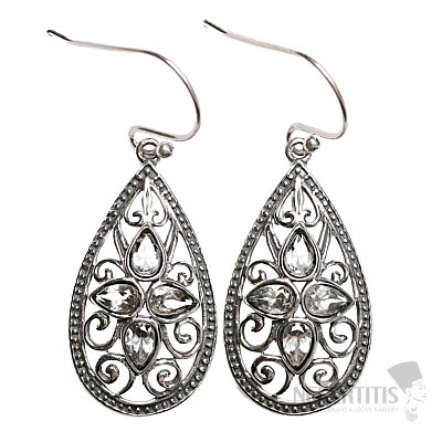 Dizajnové náušnice topaz brúsený striebro Ag 925 E212