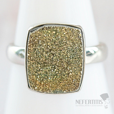 Pyrite rainbow ring silver Ag 925 R213