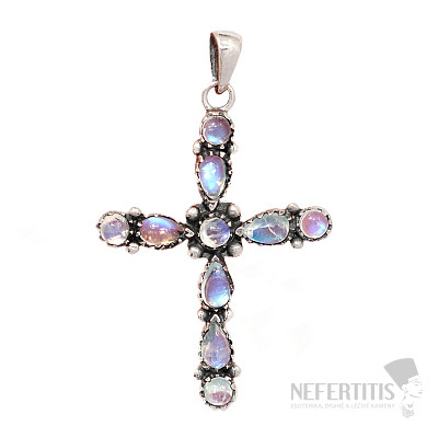 Designer pendant moonstone rainbow silver Ag 925 P2130