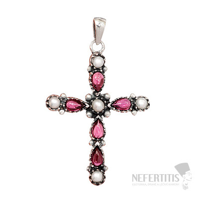 Designer pendant tourmaline pink silver Ag 925 P2133