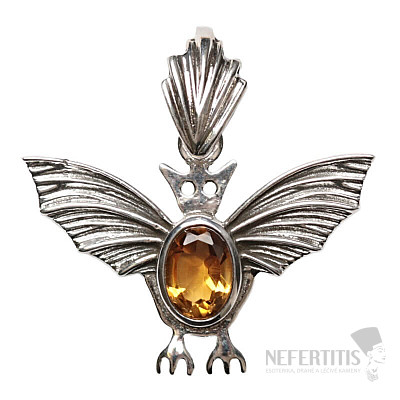 Designer pendant citrine silver Ag 925 P2142