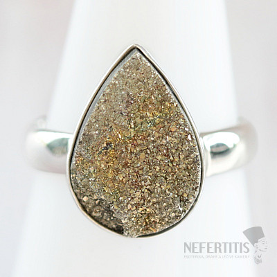 Pyrite rainbow ring silver Ag 925 R219