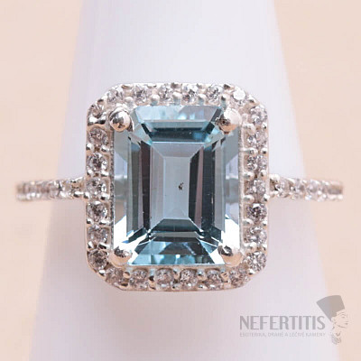 Topaz blue ring silver Ag 925 21969