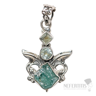 Dizajnový prívesok akvamarín striebro Ag 925 P2199