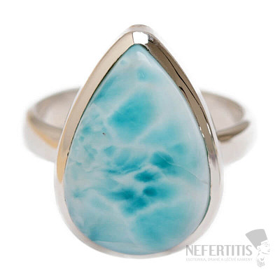 Larimar prsteň striebro Ag 925 R22