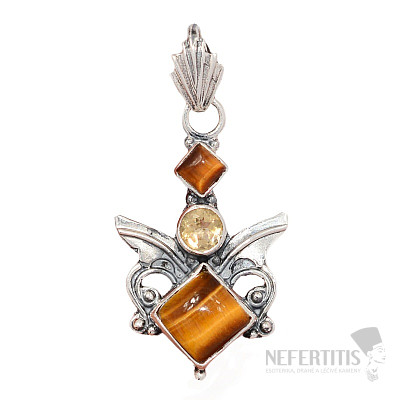 Designer pendant tiger eye silver Ag 925 P2210