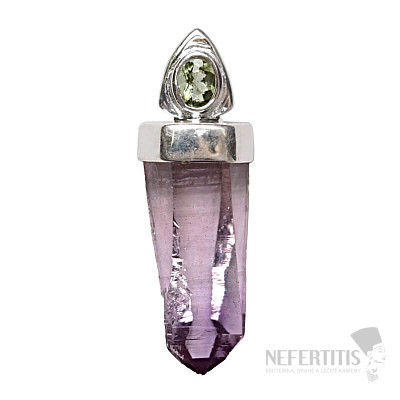 Designer pendant amethyst raw silver Ag 925 P2307