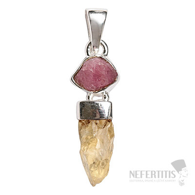 Designer pendant citrine silver Ag 925 P2337