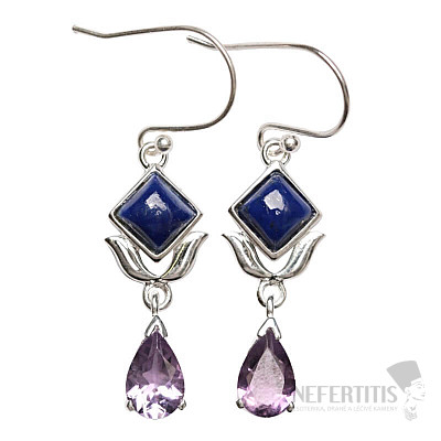 Designer-Ohrringe Lapislazuli Silber Ag 925 E234