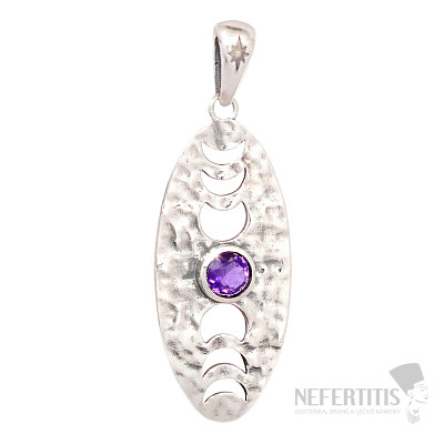 Designer-Anhänger, Amethystschliff, Silber Ag 925, P2353