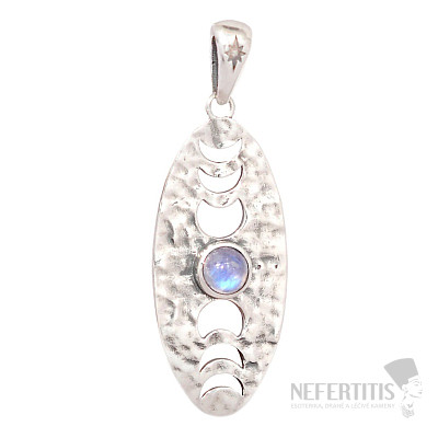 Designer pendant moonstone rainbow silver Ag 925 P2355