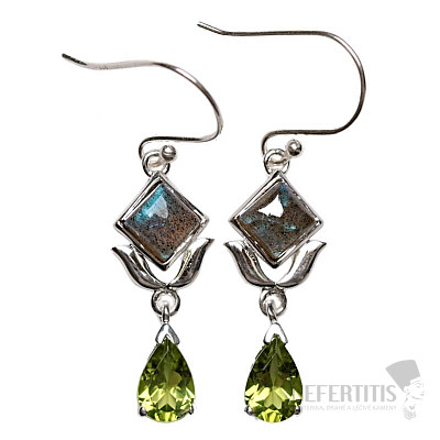 Dizajnové náušnice labradorit striebro Ag 925 E236