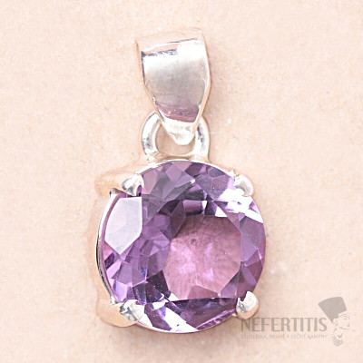 Amethyst geschliffener Anhänger Silber Ag 925 KO236