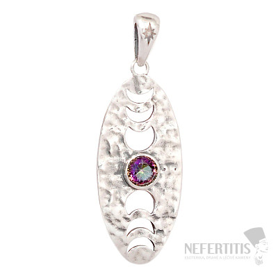 Designer pendant topaz mystical cut silver Ag 925 P2368