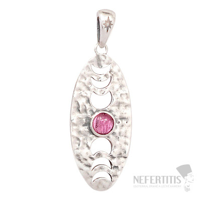 Dizajnový prívesok turmalín ružový striebro Ag 925 P2369