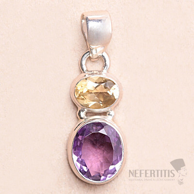 Amethyst geschliffener Anhänger Silber Ag 925 KO237