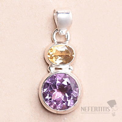 Amethyst geschliffener Anhänger Silber Ag 925 KO238