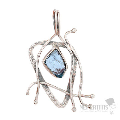 Designer pendant kyanite raw silver Ag 925 P2411