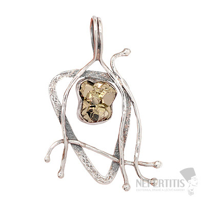 Dizajnový prívesok pyrit striebro Ag 925 P2413