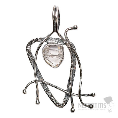 Dizajnový prívesok Herkimer diamant striebro Ag 925 P2415