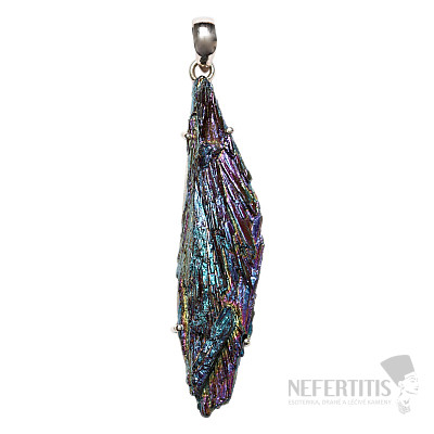 Kyanit duhový titanium aura přívěsek stříbro Ag 925 P243