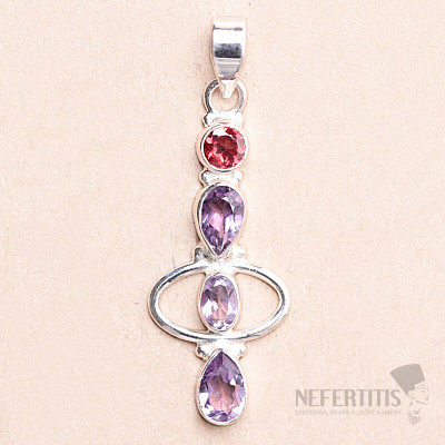 Amethyst geschliffener Anhänger Silber Ag 925 24314