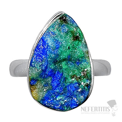 Azurite raw ring silver Ag 925 R245