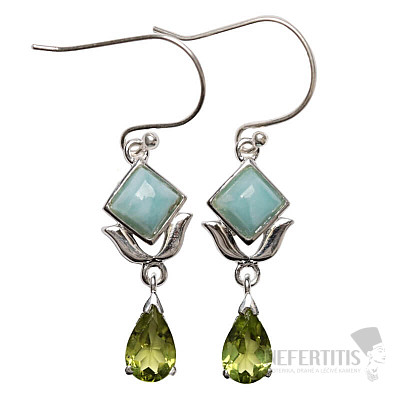 Designové náušnice s larimarem stříbro Ag 925 E245