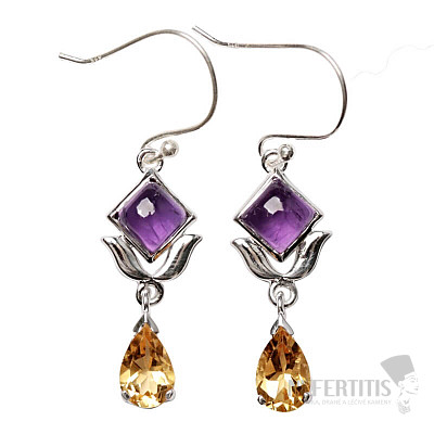 Designer-Ohrringe mit Amethyst, Silber Ag 925 E248