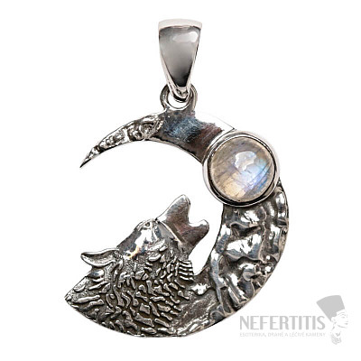 Designer pendant moonstone rainbow silver Ag 925 P250